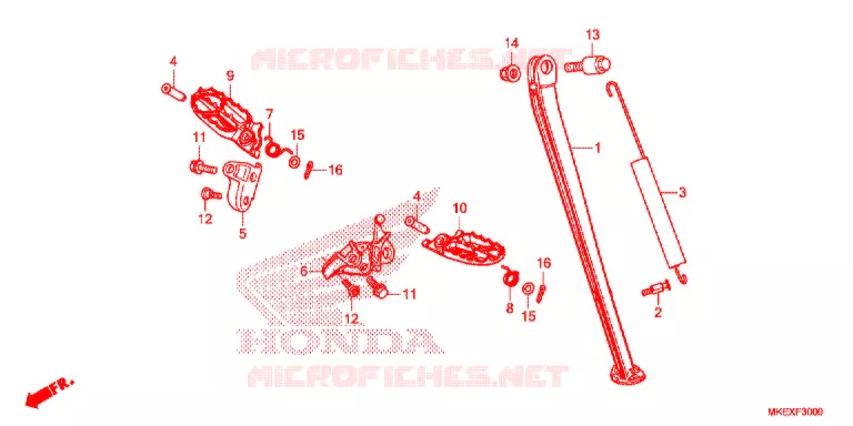FOOT REST - STAND Honda MOTO 450 CRF 2023  CRF450XK