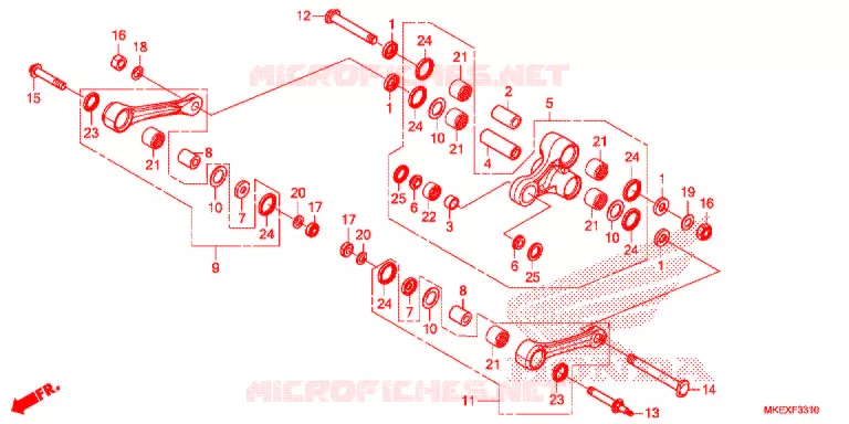 REAR SHOCK & ROCKER ARM Honda MOTO 450 CRF 2022  CRF450XK