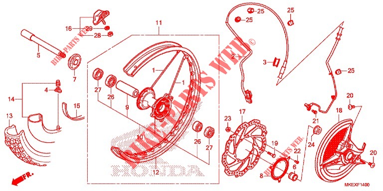 FRONT WHEEL for Honda CRF 450 X 2020