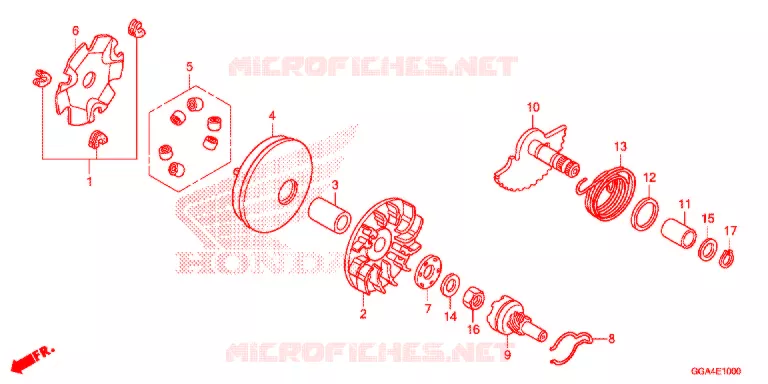 VARIATOR - KICK STARTER SPINDLE Honda SCOOTER 50 RUCKUS 2020  NPS50L_A