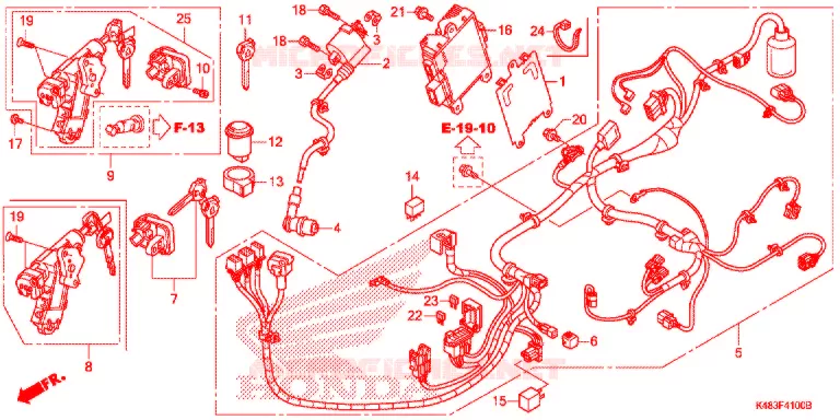 WIRE HARNESS Honda SCOOTER 110 SPACY 2017  SCR1105WHH