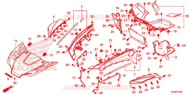 FRONT BONNET Honda ATV 1000 TALON 2021  SXS1000S2RM