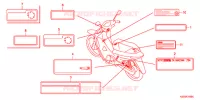 CAUTION LABEL for Honda BIZ 125 SOMENTE PEDAL DE PARTIDA 2010