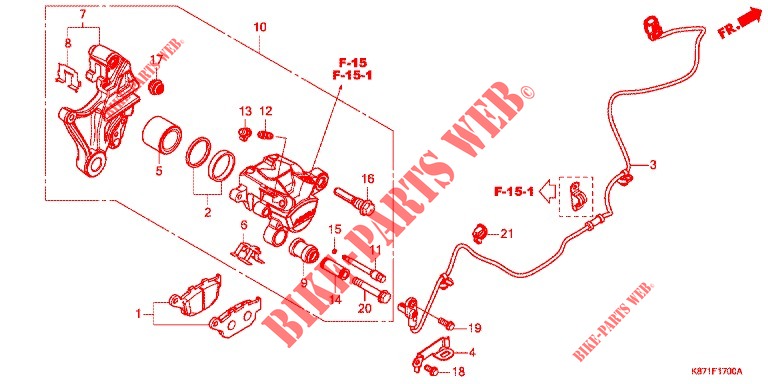 REAR BRAKE CALIPER for Honda REBEL 250 ABS 2020