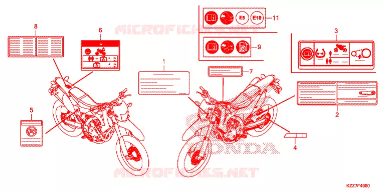 CAUTION LABEL (CRF250L/LA) Honda MOTO 250 CRF 2020  CRF250LL