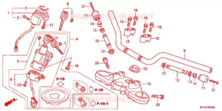 HANDLE PIPE/TOP BRIDGE   Honda MOTO 600 HORNET 2011  CB600FAB