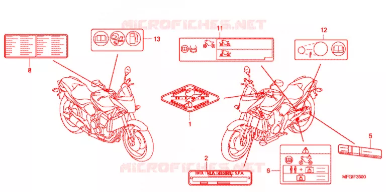 CAUTION LABEL   Honda MOTO 600 HORNET 2011  CB600FB