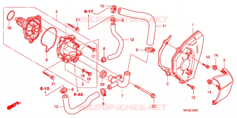 WATER PUMP  Honda MOTO 600 HORNET 2011  CB600FB
