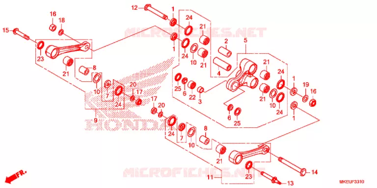 REAR SHOCK & ROCKER ARM Honda MOTO 450 CRF 2020  CRF450LL