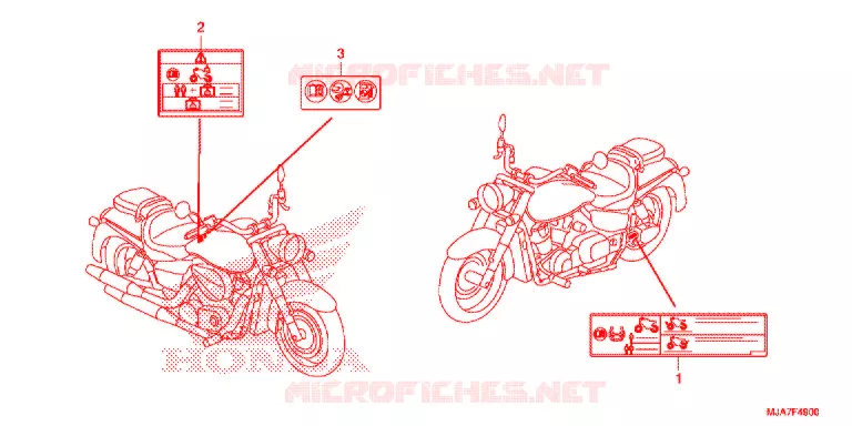 CAUTION LABEL  Honda MOTO 750 SHADOW 2020  VT750CSL