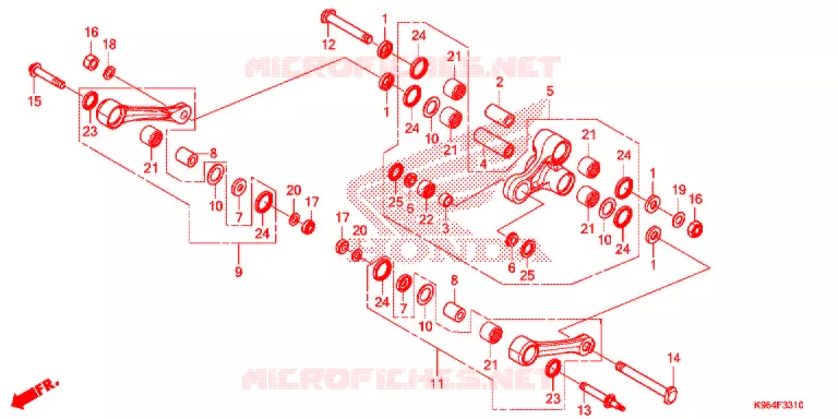 REAR SHOCK & ROCKER ARM Honda MOTO 250 CRF 2021  CRF250RXM