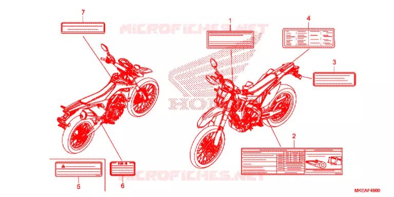 CAUTION LABEL   Honda MOTO 450 CRF 2021  CRF450RLM