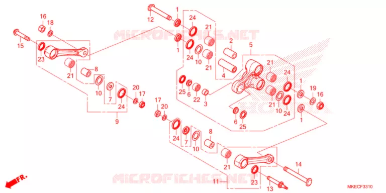 REAR SHOCK & ROCKER ARM Honda MOTO 450 CRF 2021  CRF450RWEM
