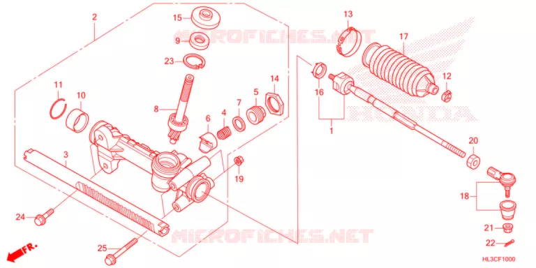 STEERING RACK - TIE ROD Honda ATV 700 PIONEER 2021  SXS700M4DM