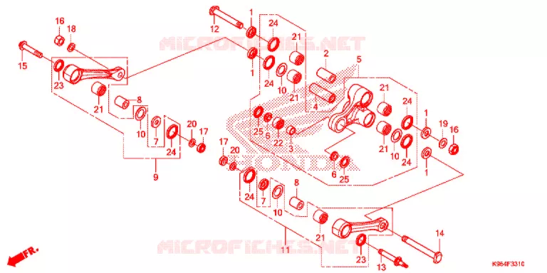 REAR SHOCK & ROCKER ARM Honda MOTO 250 CRF 2021  CRF250RXM