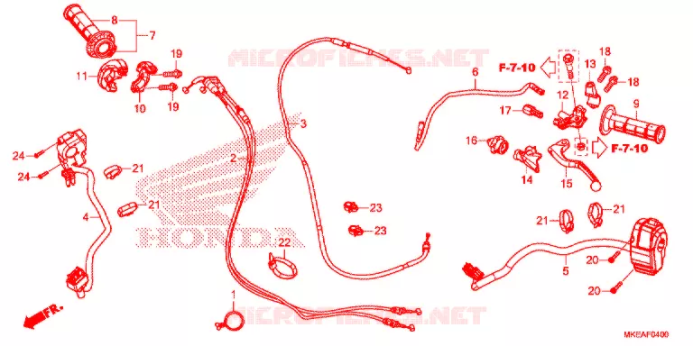 HANDLE LEVER/SWITCH/CABLE  Honda MOTO 450 CRF 2021  CRF450RLM