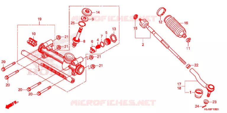 STEERING RACK - TIE ROD Honda ATV 1000 PIONEER 2021  SXS1000M5PM