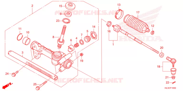 STEERING RACK - TIE ROD Honda ATV 700 PIONEER 2021  SXS700M2DM