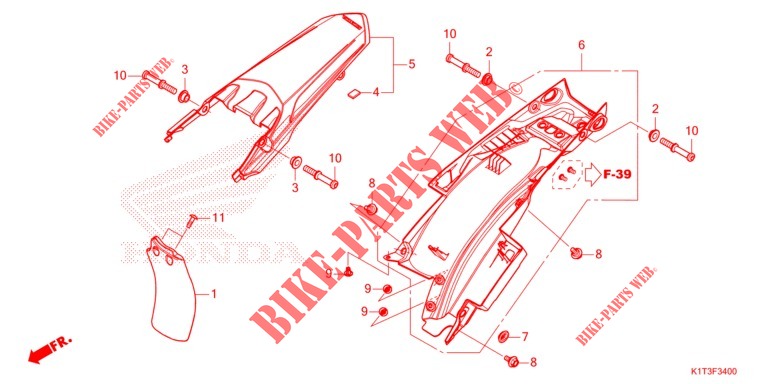 REAR FENDER  for Honda CRF 300 RALLY 2021