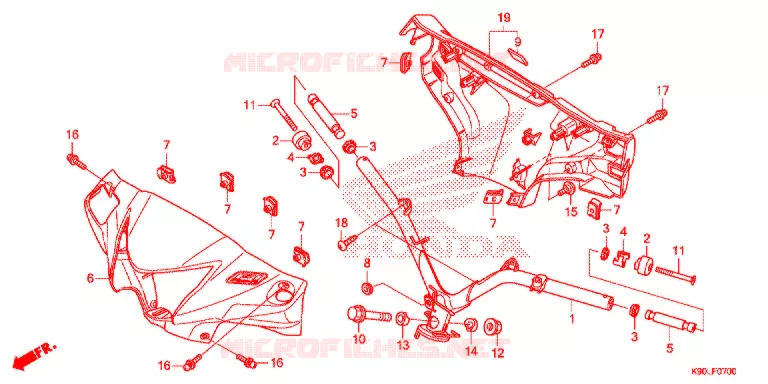 HANDLE PIPE/HANDLE COVER  Honda MOTO 110 WAVE 2020  AFP110CSFL