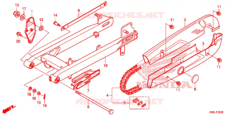 SWINGARM   Honda MOTO 110 WAVE 2021  AFP110CSFL