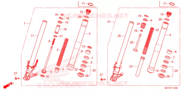 FRONT FORK  Honda MOTO 650 CBR 2021  CBR650RAM