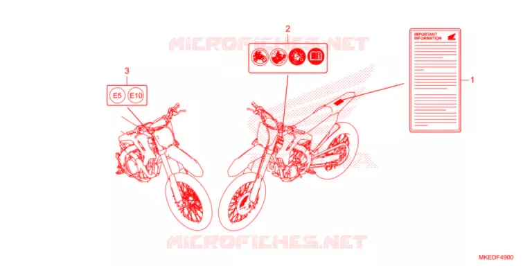 CAUTION LABEL   Honda MOTO 450 CRF 2022  CRF450RM
