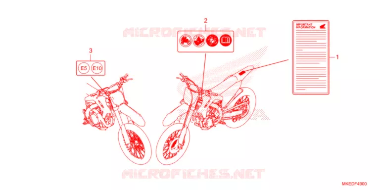 CAUTION LABEL   Honda MOTO 450 CRF 2022  CRF450RN