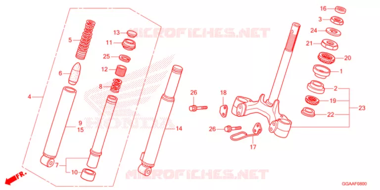 FRONT FORK/STEERING STEM  Honda SCOOTER 50 RUCKUS 2021  NPS50N_A