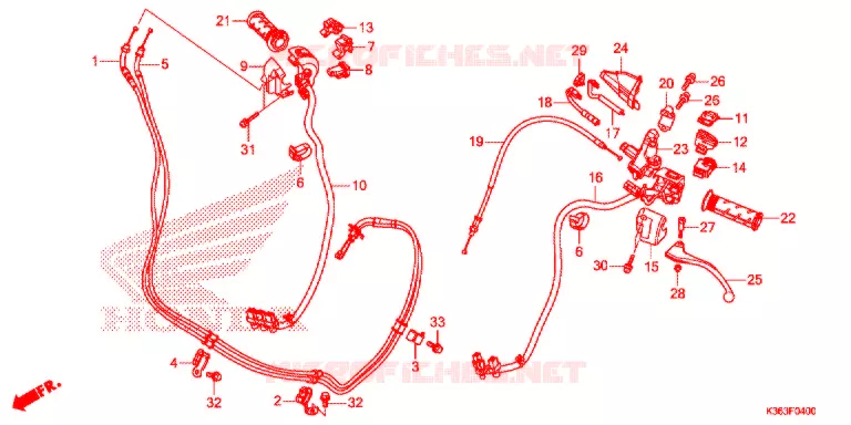 HANDLE LEVER/SWITCH/CABLE  Honda SCOOTER 150 PCX 2017  WW150H