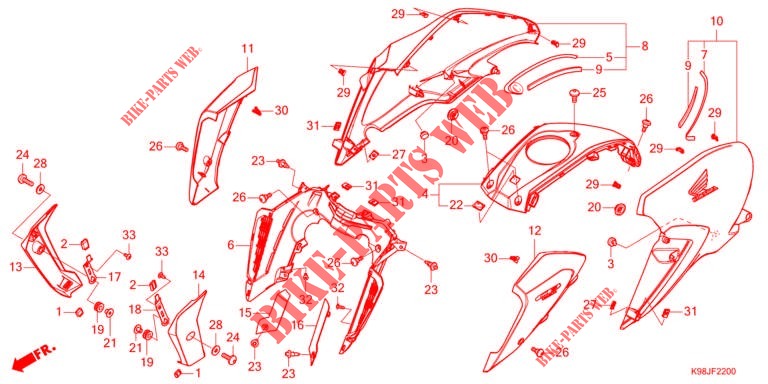 RADIATOR SIDE PANELS   FUEL TANK COVER for Honda CB 125 R ABS 2021