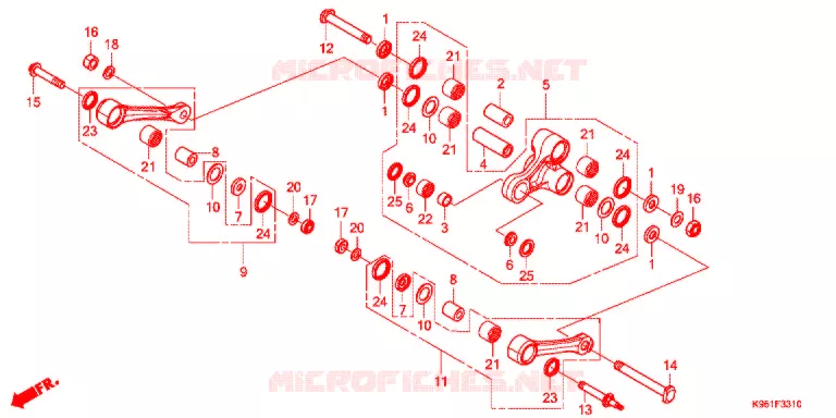 REAR SHOCK & ROCKER ARM Honda MOTO 250 CRF 2021  CRF250RL