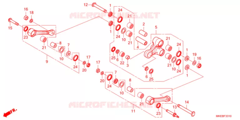 REAR SHOCK & ROCKER ARM Honda MOTO 450 CRF 2021  CRF450RXM