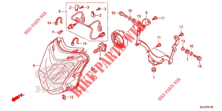HEADLIGHT  for Honda NC 750 X ABS DCT 2014