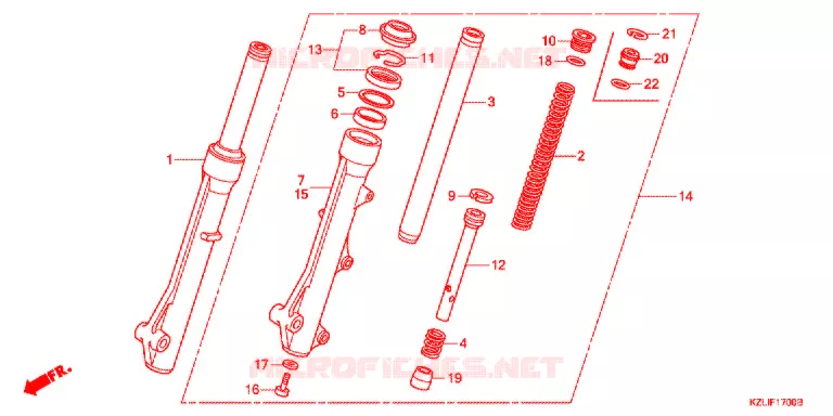FRONT FORK (NSC110C/S/CSF-C) Honda SCOOTER 110 SPACY 2014  NSC110CC