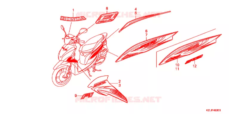 MARK/STRIPE (NSC110C/S/CSF-C) Honda SCOOTER 110 SPACY 2014  NSC110CC