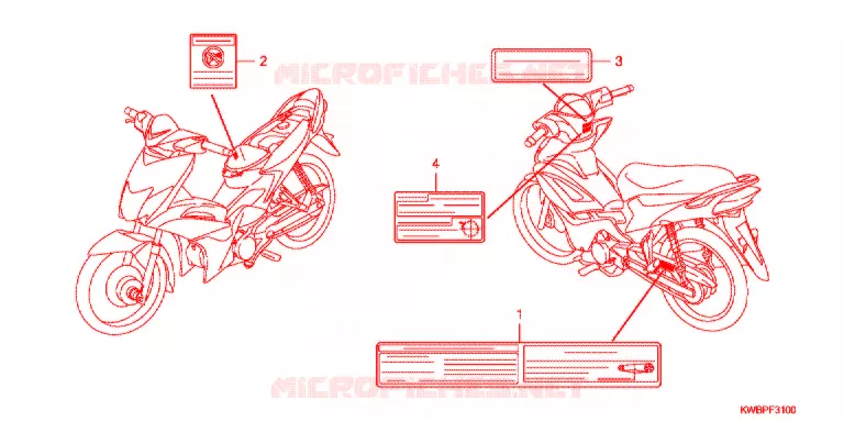 CAUTION LABEL   Honda MOTO 110 WAVE 2012  AFP110CSA