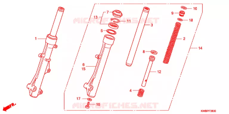 FRONT FORK  Honda MOTO 110 WAVE 2011  AFP110CSA