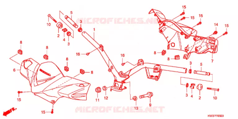 HANDLE PIPE/HANDLE COVER  Honda MOTO 110 WAVE 2012  AFP110CSA