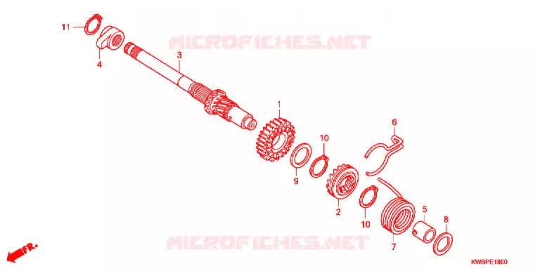 KICK STARTER SPINDLE  Honda MOTO 110 WAVE 2010  AFP110CSA