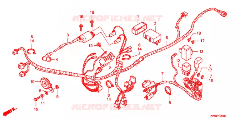 WIRE HARNESS   Honda MOTO 110 WAVE 2012  AFP110CSA