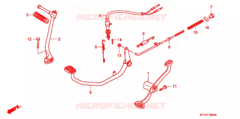 PEDAL/KICK STARTER ARM  Honda MOTO 100 WAVE 2010  AFS100DA