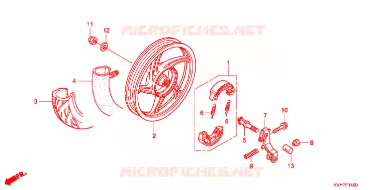 REAR WHEEL (ANC110CBP/ACC110CB/CS) Honda SCOOTER 110 BEAT 2014  ACC110CSC