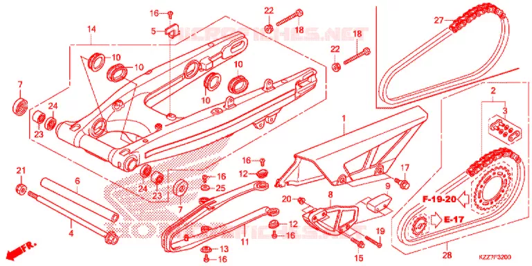 SWINGARM   Honda MOTO 250 CRF 2020  CRF250LL