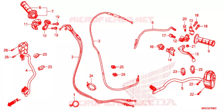 HANDLE LEVER/SWITCH/CABLE  Honda MOTO 450 CRF 2020  CRF450LL