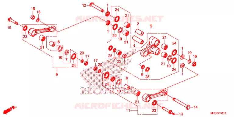 REAR SHOCK & ROCKER ARM Honda MOTO 450 CRF 2020  CRF450LL