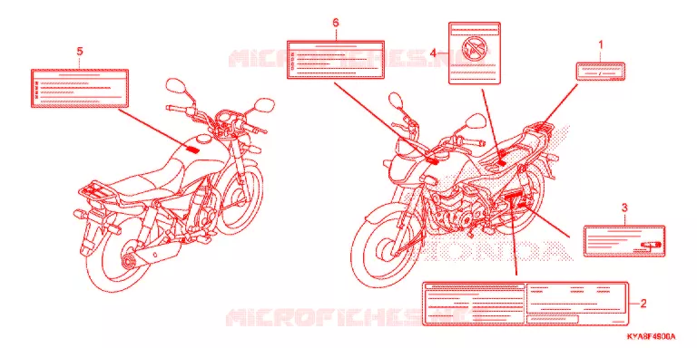 CAUTION LABEL   Honda MOTO 150 TMX 2012  GL150D