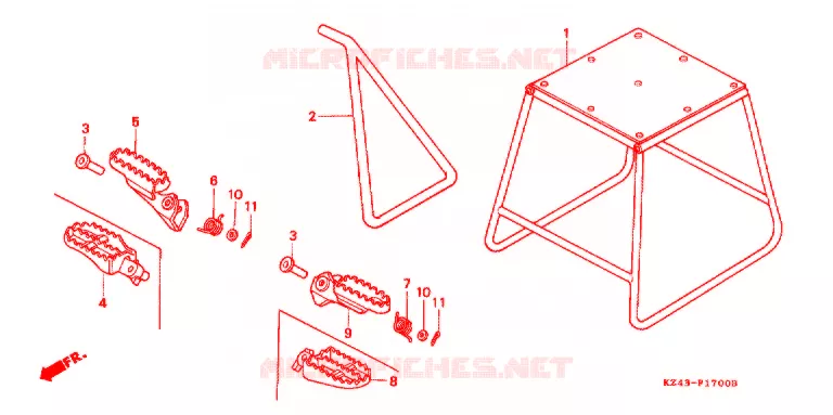 STAND - FOOT REST Honda MOTO 125 CR 1993  CR125RP