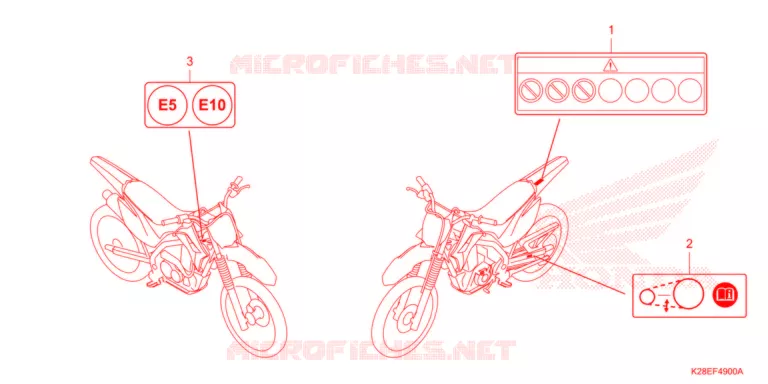 CAUTION LABEL Honda MOTO 125 CRF 2022  CRF125FN