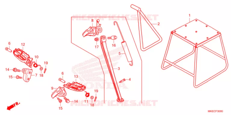 FOOT REST - STAND Honda MOTO 450 CRF 2022  CRF450RWEN